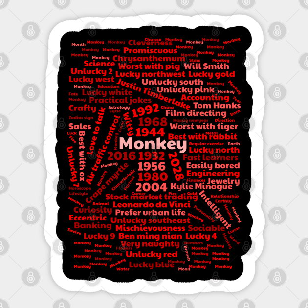 Year of the monkey Sticker by All About Nerds